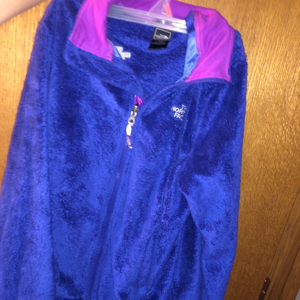 Fuzzy north face jacket
